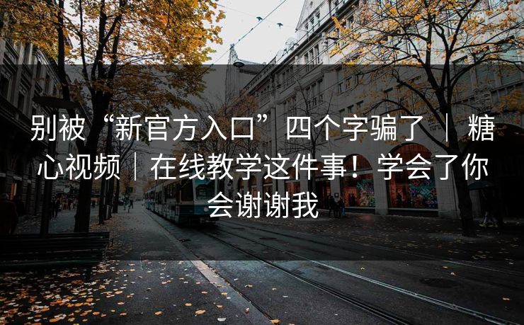 别被“新官方入口”四个字骗了 ｜ 糖心视频｜在线教学这件事！学会了你会谢谢我